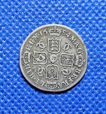 1684 Sixpence Charles II British Silver Coin