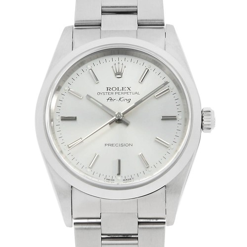 ROLEX Air king 14000 Silver bar U Number second hand mens