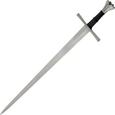 Épée chevalier couronne médiévale fait main noire pleine pince acier carbone | Prêt au combat