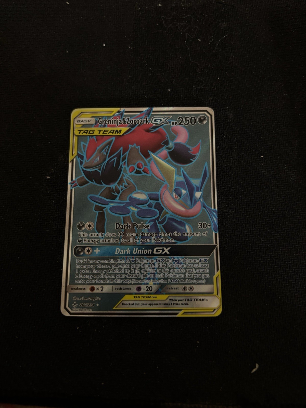 Greninja & Zoroark GX (Full Art) 200/214 Sm-Unbroken Bonds Holo