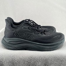 Hoka Clifton 10 Shoes Mens 10.5 Black Wide 2E Running Training Light