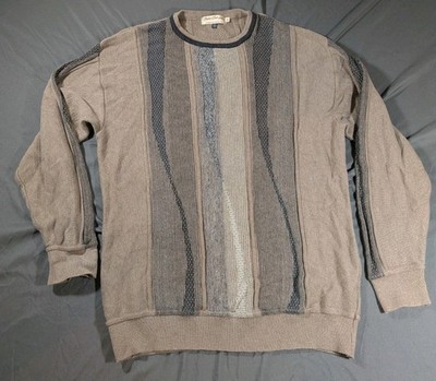 Vintage 90s Norm Thompson Coogi Style Sweater XXL Abstract 3D Knit Canada