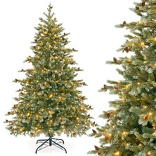 6 ' Artificial Christmas Tree with 590 Branch Tips 240 Warm White LED Lights