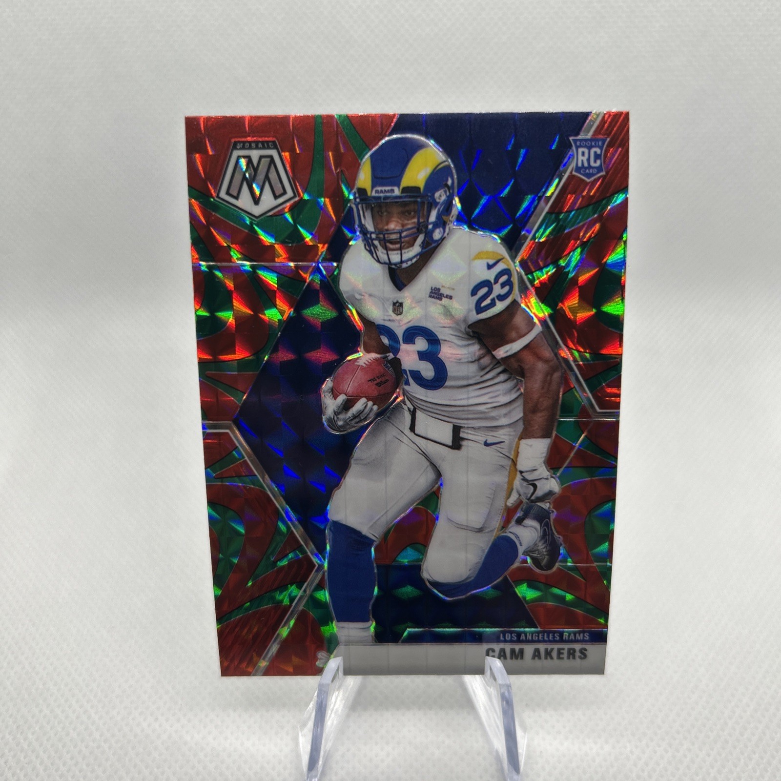 2020 Panini Mosaic - Rookies Cam Akers #221 Reactive Green Mosaic Prizm (RC)