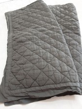 POTTERY BARN Gray Cloud Linen Cotton Quilted Pillow Euro Shams Set Of 2