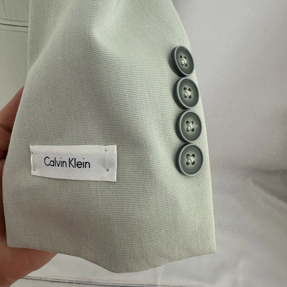 Blazer Calvin Klein Niños Talla 10 Verde Espuma de Mar Pascua Primavera Iglesia Traje Chaqueta Foto 3 de 4