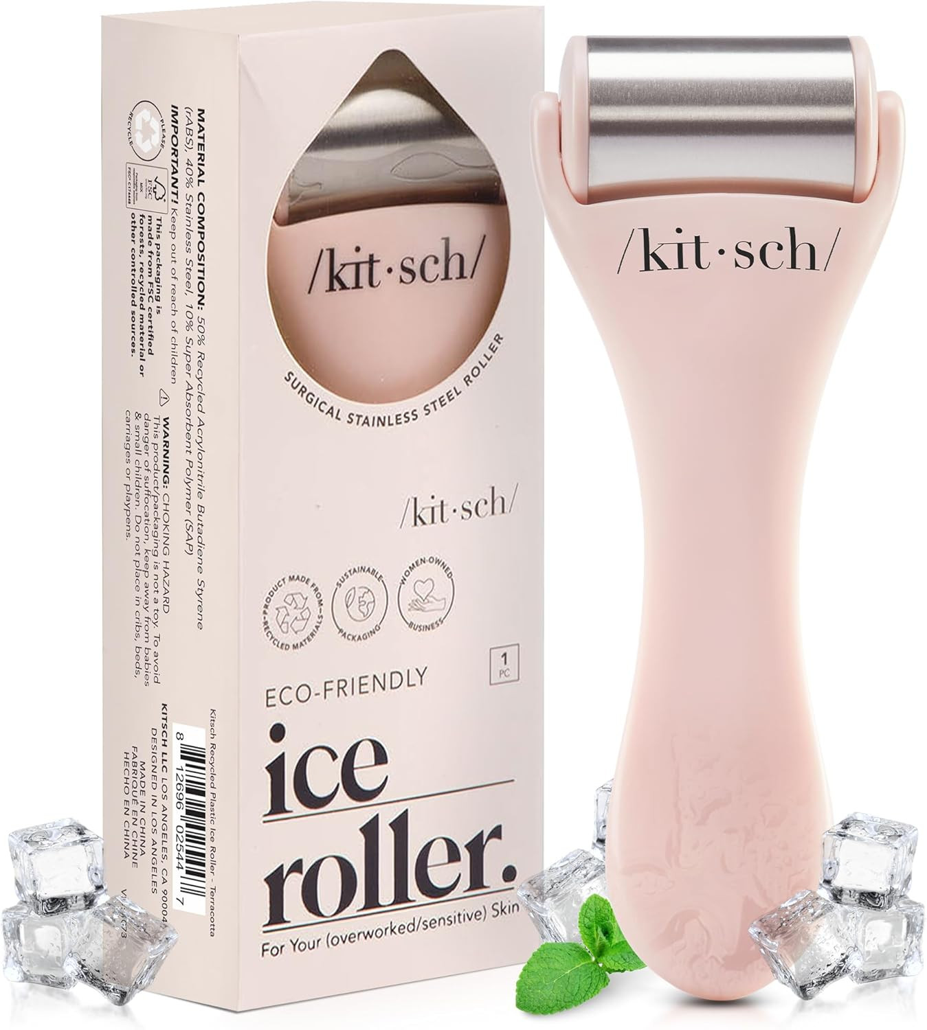 Ice Roller for Face & Eye Puffiness, Cold Skin Care for Facial Lymphatic Drainag