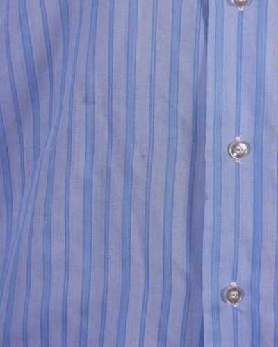 vintage 60s Famous Barr Supre Vino Blue Striped BD Shirt Big Collar Mod Disco L - Picture 3 of 5