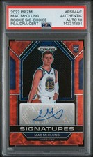 2022 PANINI PRIZM ROOKIE SIGNATURES  CHOICE MAC McCLUNG Auto PSA 10