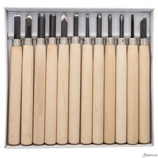 Jackson's Woodcut Tool Set Wooden Handle 12 Piece 13.5cm For Lino Wood Carving