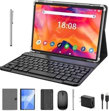10.1 Inch Tablet With Case Keyboard, Mouse, Screen Protector  Stylus, 128GB