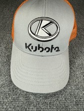 Kubota Tractors Mesh Back Adjustable Hat / Cap - Gray  Orange - Farm / Ranch