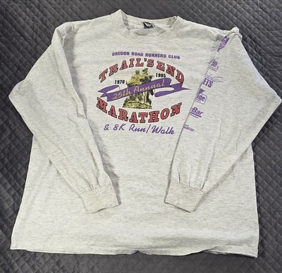 Vintage Nike Oregon Runners Club Long Sleeve Gray Tshirt  XL