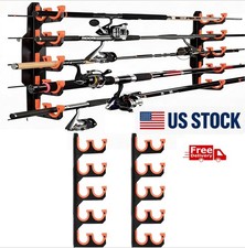 10 Fishing Rod Rack Floor Stand Garage Pole Holder Display Organizer Storage