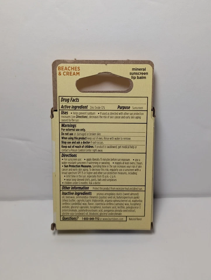 3 Pack Burt's Bees Sun Care SPF 30 Lip Balm Sunscreen Beaches & Cream - Image 2 of 3