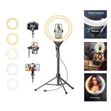 All-in-One 12'' Selfie Ring Light with 62'' Tripod for Enhanced Live Streaming