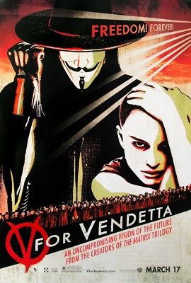 V FOR VENDETTA (2006) SET OF 4 ORIGINAL ADVANCE ONE-SHEET MOVIE