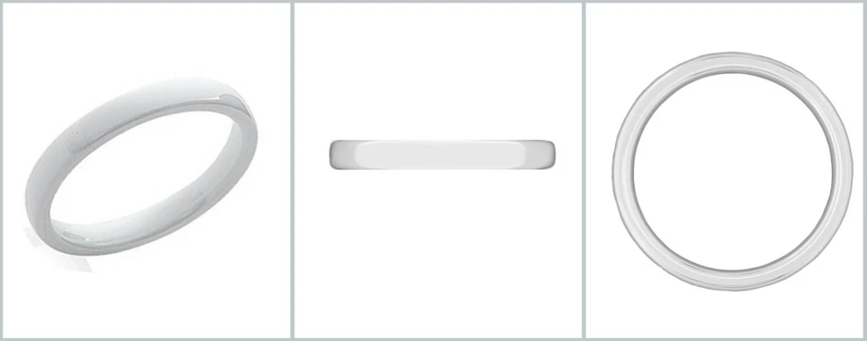 Bague anneau en Céramique blanche - Largeur 3mm - Taille au choix - Photo 3/4