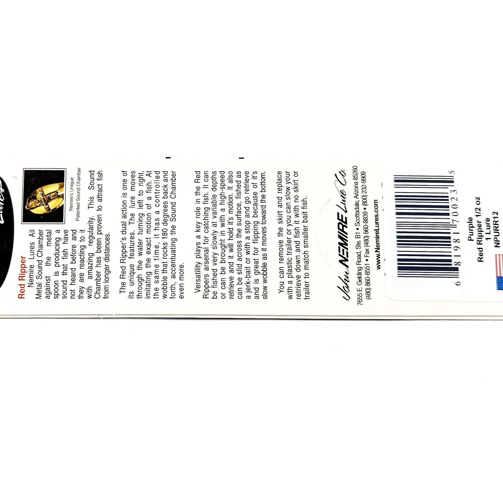 () Nemire Lures Red Ripper Skirted Spoon NPURR12 1/2oz Purple Bu3101 ...