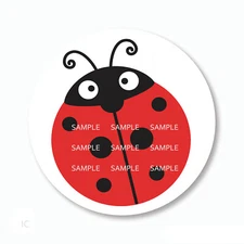 48 ADORABLE LADYBUG SCRAPBOOK STICKERS 1.2" ROUND LABELS ENVELOPE SEALS