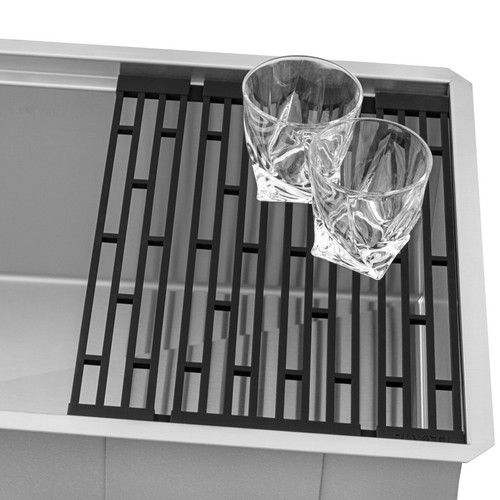 Ruvati 33" Workstation Slope Bottom Offset Drain 16 Gauge Kitchen Sink- RVH8597 - Picture 12 of 16