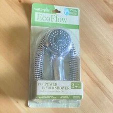 WaterPik EcoFlow  Showerhead Chrome Handheld 3-Settings 1.5-GPM -VBE-453-NIB