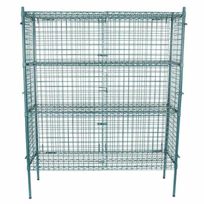 NSF Stationary Green Wire Security Cage Kit - 18 inch x 60 inch x 74 inch