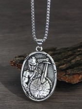 Collana Gotica Uomo Donna Con Ciondolo Teschio Vintage – Acciaio Inossidabile – Catena 60 Cm – Gioiello Scheletro Talismano Fortunato