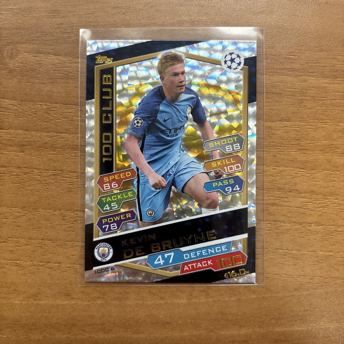 2016-17 Topps Match Attax UCL 100 Club Kevin De Bruyne #100C6