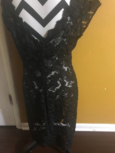 Black Lace Off the Shoulder See Through Semi Formal Dress - Bild 3 von 5