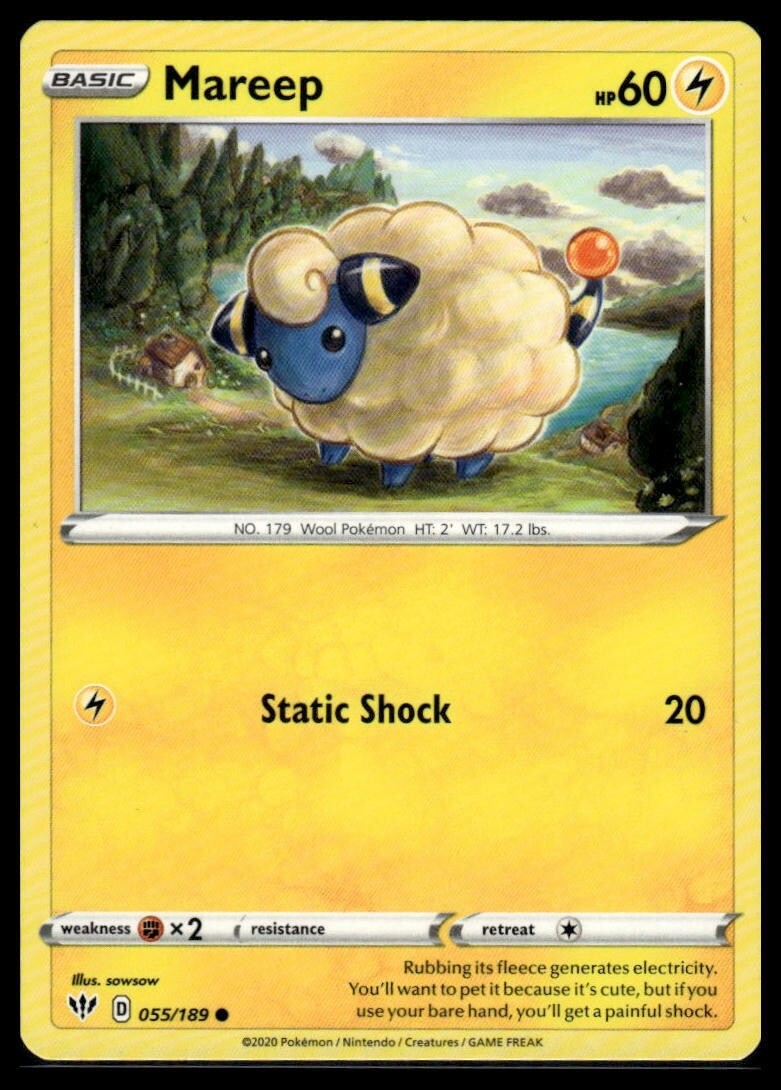 Pokemon - Mareep - 055/189 - Common - Darkness Ablaze - NM/M