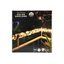 Garden Solar Powered Outdoor Garland - Warm White, 9.9m