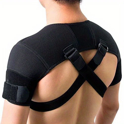 Double Shoulder Brace Support Torn Rotator Cuff Compression Sleeve Pain Reliefs - Picture 9 of 11