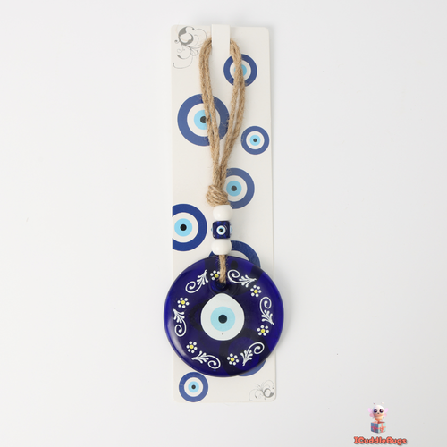 Turkish Blue Glass Evil Eye Pendant, 22 x 8 cm, Wall Hanging Decoration - Picture 4 of 5