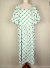 Glamorous Curve Maxi Floral Dress Womens Plus Size US 22 White Green Trellis NWT