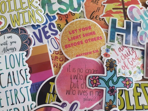 50 RELIGIÖSE AUFKLEBER, BIBELZITATE AUFKLEBER, POSITIVE BOTSCHAFTEN, KREUZ/GOTT/CHRISTUS - Bild 7 von 8
