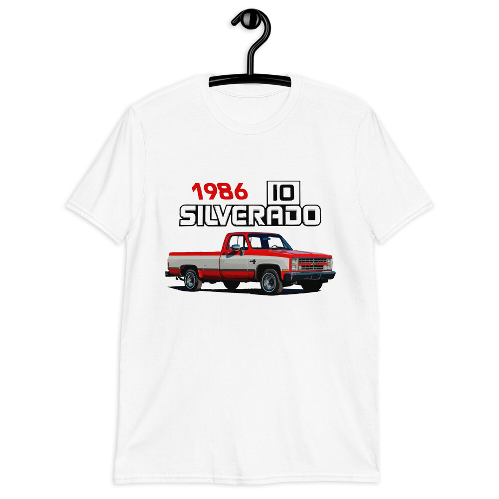 【2plan】Salted Truck Vintage Short Sleeve T-Shirt 1986 Chevy C10 Silverado Square Body Pickup Truck Short