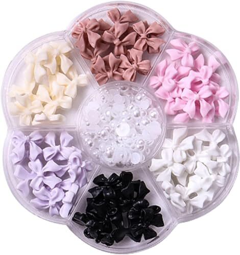 Bow Nail Charms 3D Resin Nail Art Charms Cute Bow Knot Nail Decorations A12