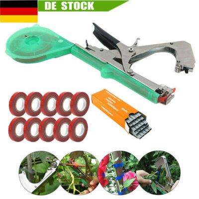 Bindezange Tapetool Bindemaschine Pflanzenbinder + Bindeband + Heftklammern SET