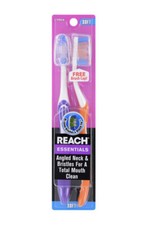 Reach Essentials 1-Pack Soft Bristle 2- Count Toothbrushes with FREE Brush Cap