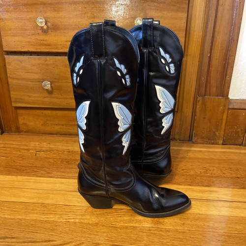 Jeffrey Campbell Western Heels Butterfly Cowgirl Long Boots Woman Size 10 - Picture 5 of 11