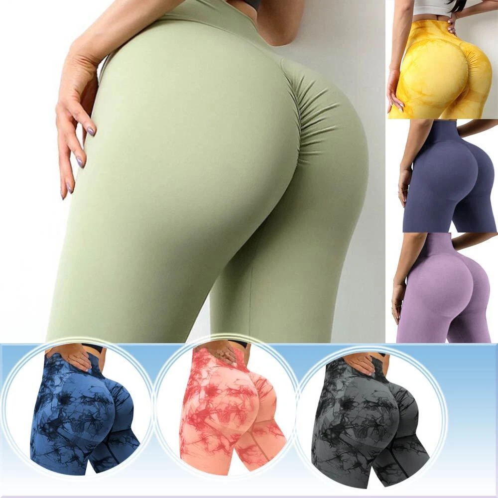 Womens Yoga Pants Push Up Tik Tok Leggings Bum Butt Lift Sports Gym Trousers NEW