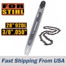 28inch 3/8" .050" 92DL Guide Bar & Saw Chain For Stihl MS660 MS440 MS460 MS380