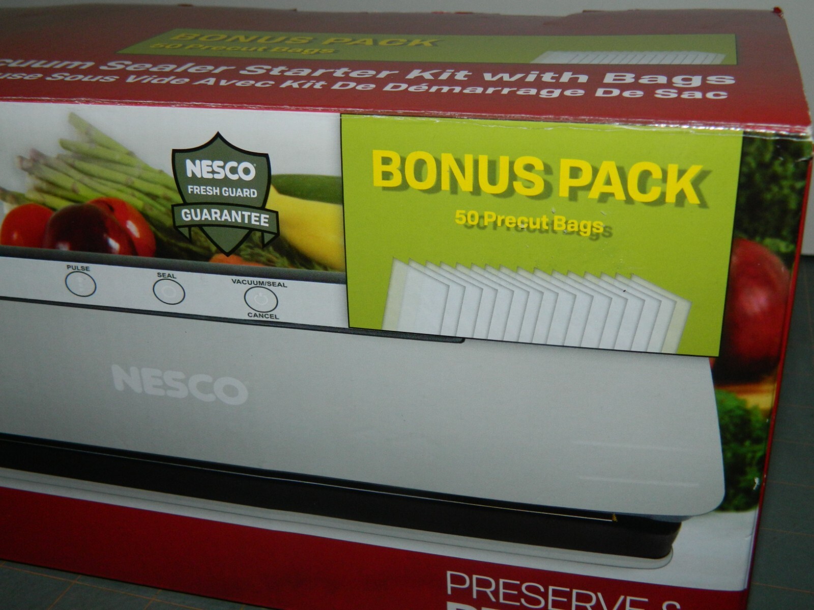 Nesco VSC1 Classic Vacuum Sealer Food Preserve & Protect & 50 Bags