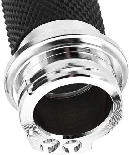 Chrome 1 Inch Motorcycle Hand Grips Handlebar-Grips Cable Throttle For Harley - Foto 7 di 7