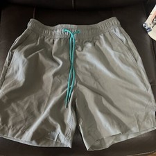 Men's George Above The Knee 8" Inseam Grey Swim Trunks Size Small 28-30
