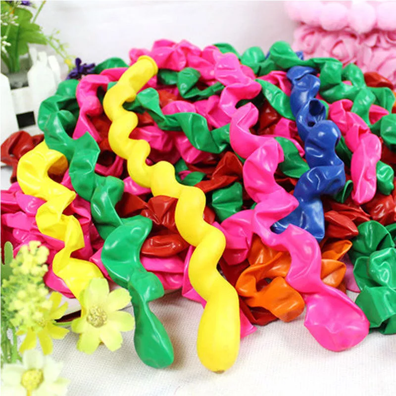 12 LARGE SPIRAL BALLOON Wave Curly Spring Extra Long Party Wiggly BALOONS Balon