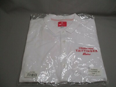 AO836 CHAMPAGNER TAITTINGER REIMS POLOSHIRT ELEANORE BAUMWOLLE DAMEN GR. L NEUWERTIG