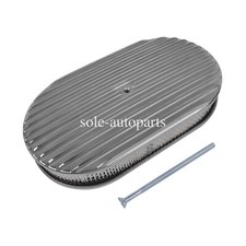 15 Oval Full Finned Aluminum Air Cleaner Paper Element Polished For Chevy Sbc 15 Oval Full Finned Aluminum Air Cleaner Paper Element Polished For Chevy Sbc