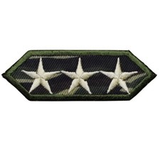 Military 3 Stars Applique Patch - Camouflage Camo Badge 2-7/8" Iron on 